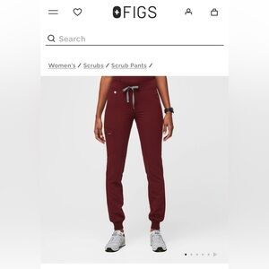 Figs Maroon Scrub Joggers